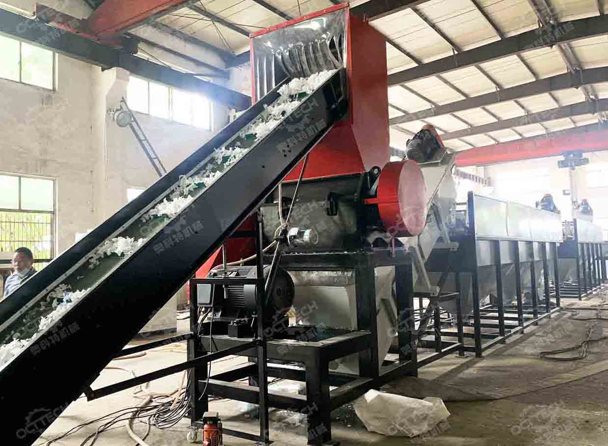 500kgh pe pp film bag washing machine with squeezer machine